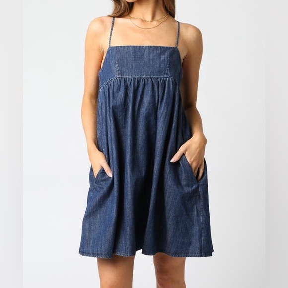 Olivaceous Dresses & Skirts - The Drew Denim Babydoll Dress